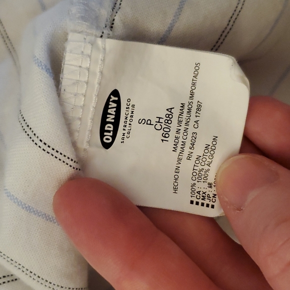 Old Navy striped button down boyfriend shirt, size small - Picture 3 of 5
